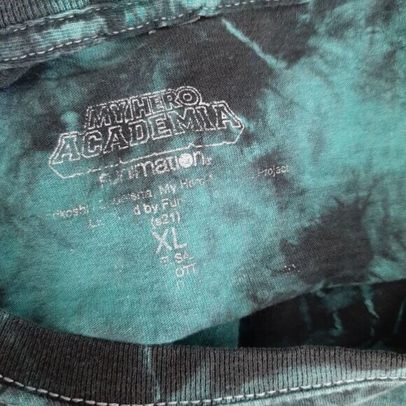 MY HERO ACADEMIA \ Midoriya Tie Dye T-Shirt Funimation Crewneck Sz XL Flaw - Picture 8 of 10